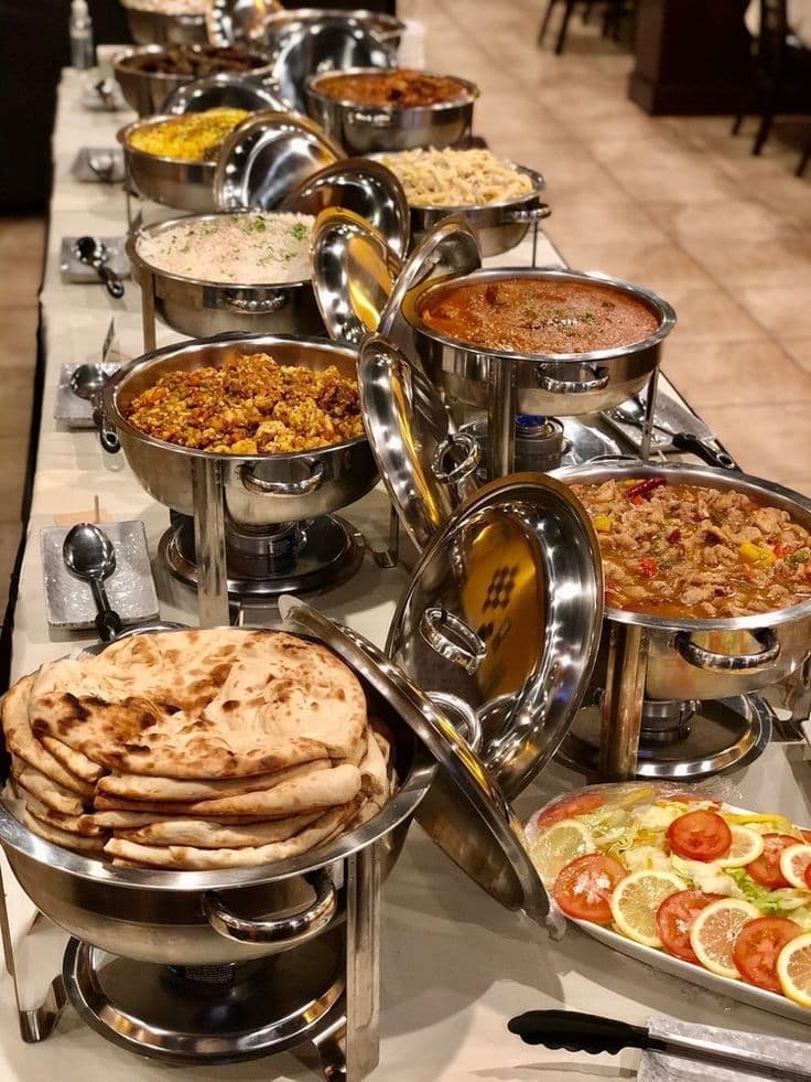Buffet food presentation