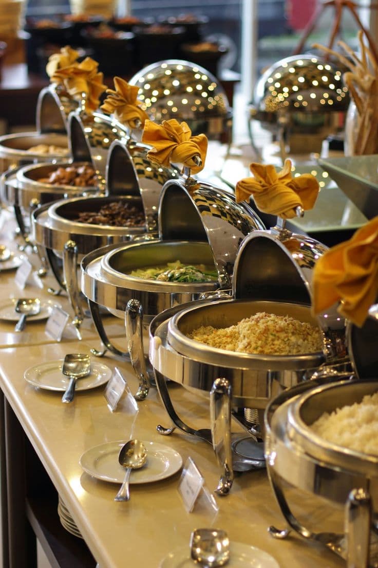 Traditional catering setup