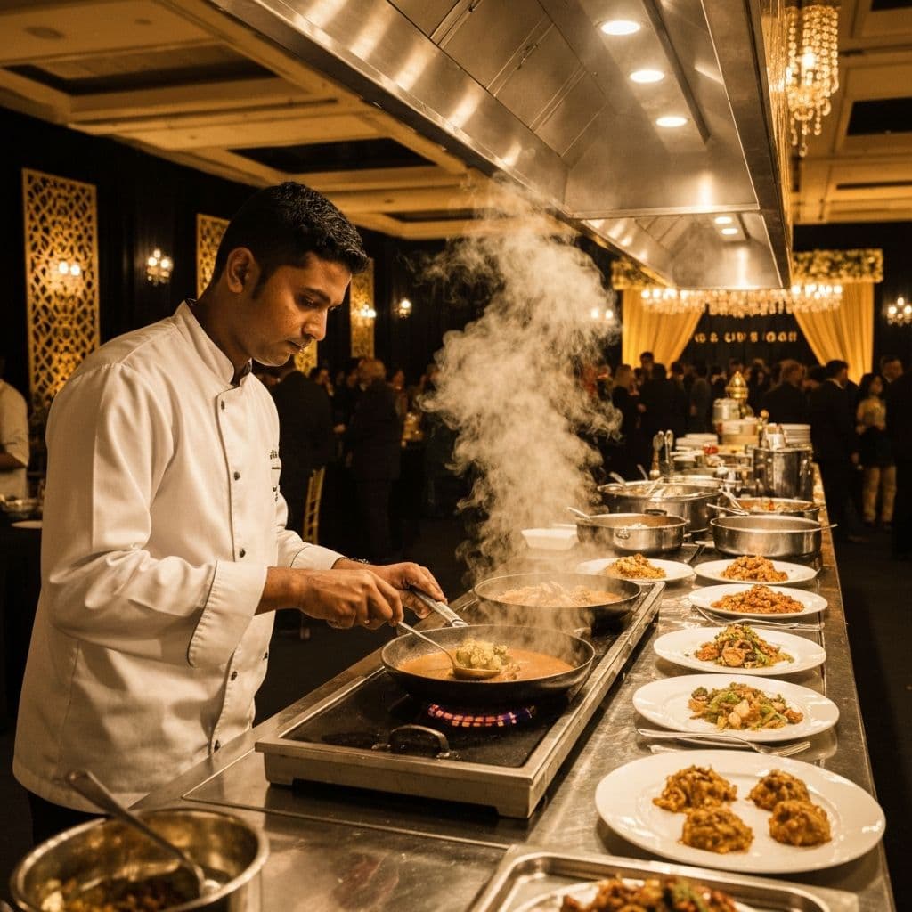 Indian catering buffet