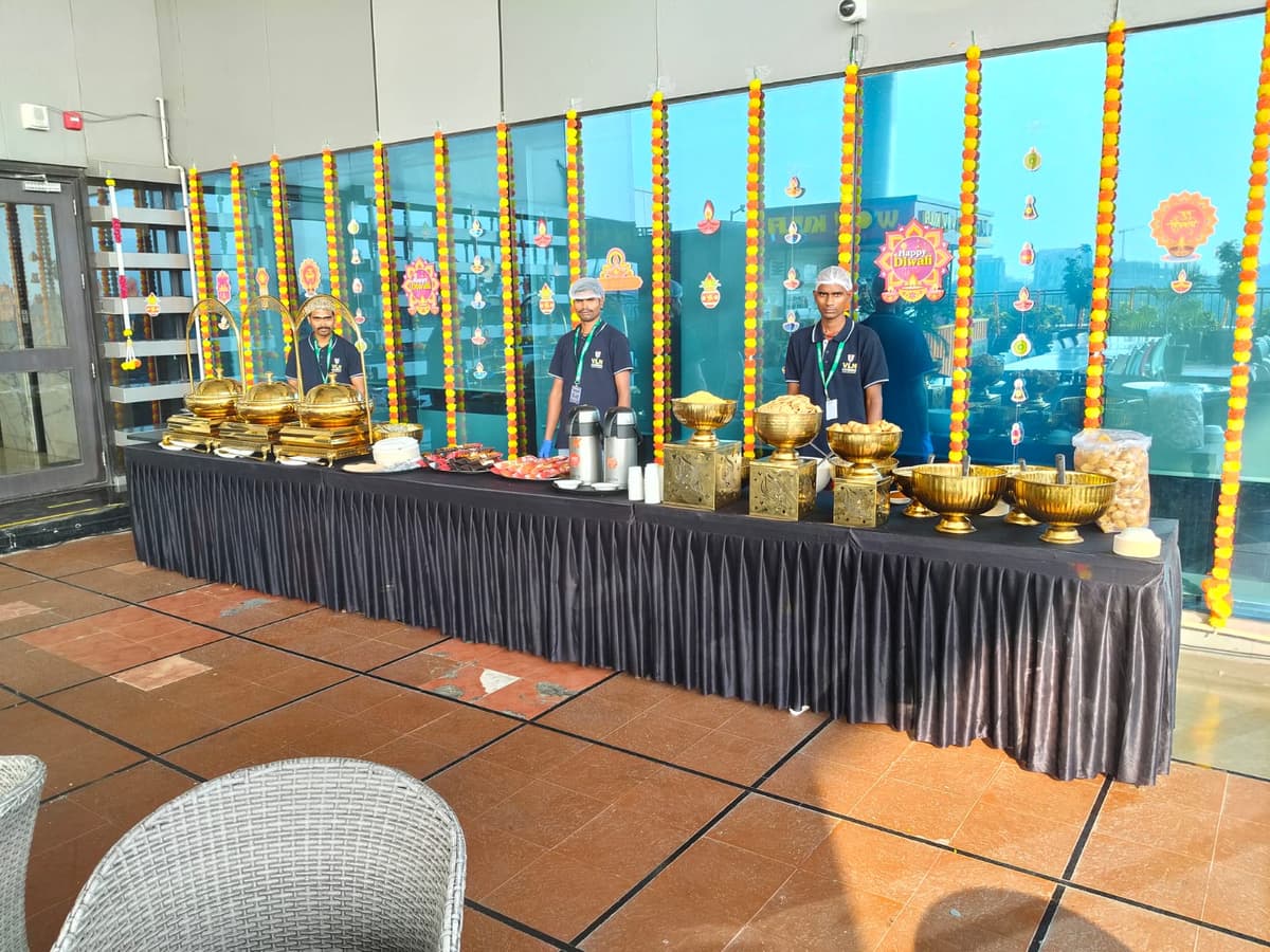 Corporate chaat catering setup